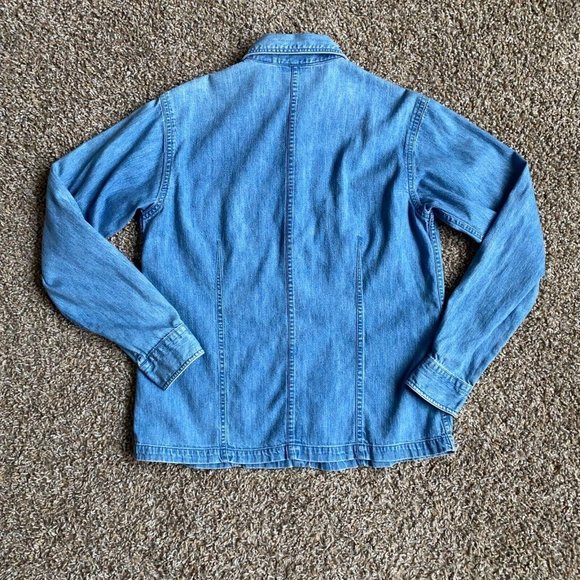 SKYDYED Denim Shirt Womens Medium Blue Jean Snap Button Up Long Sleeve Cowgirl - Picture 5 of 12